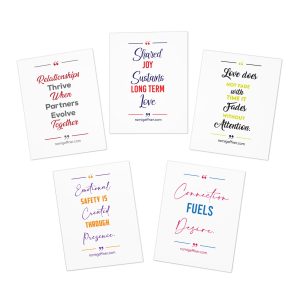 Relationship Quote Greeting Cards — 5-Pack Inspirational Note Cards