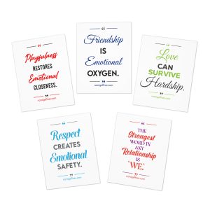 Inspirational Relationship Greeting Cards — 5-Pack Motivational Notes with Quotes