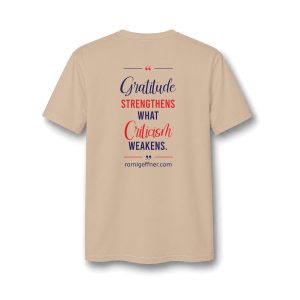 Gratitude Strenghtens-V-Neck Tee with Small Heart Badge Logo — Casual Comfort Shirt