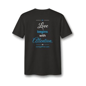 Love Begins With V-Neck Tee — Small Chest Logo Graphic